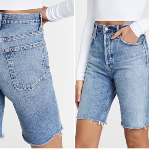 NEW NWT Agolde 90's Pinch Waist Ultra High Rise Straight Leg Marquee Shorts 31 - Picture 12 of 13